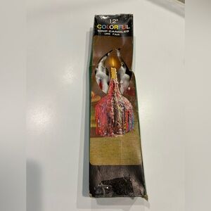 Vintage Capri color drip candles in box, two candles No. 4062